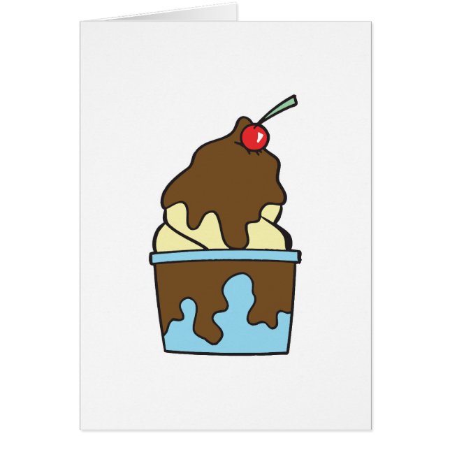 Cartão baunilha hot fudge sundae (Frente)