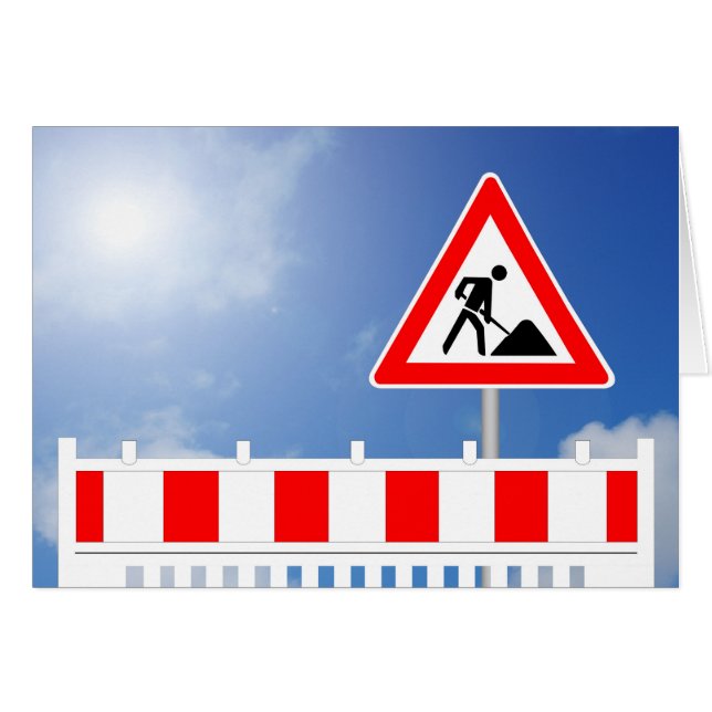 Cartão Baustelle, Baustellenabsperrung e Baustellenschi (Frente Horizontal)