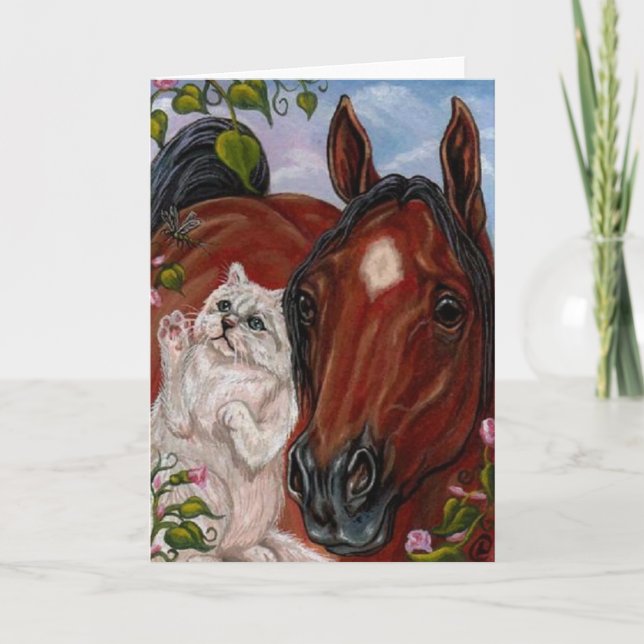 Cartão BAY HORSE White Persian Cat Note Card (Frente)