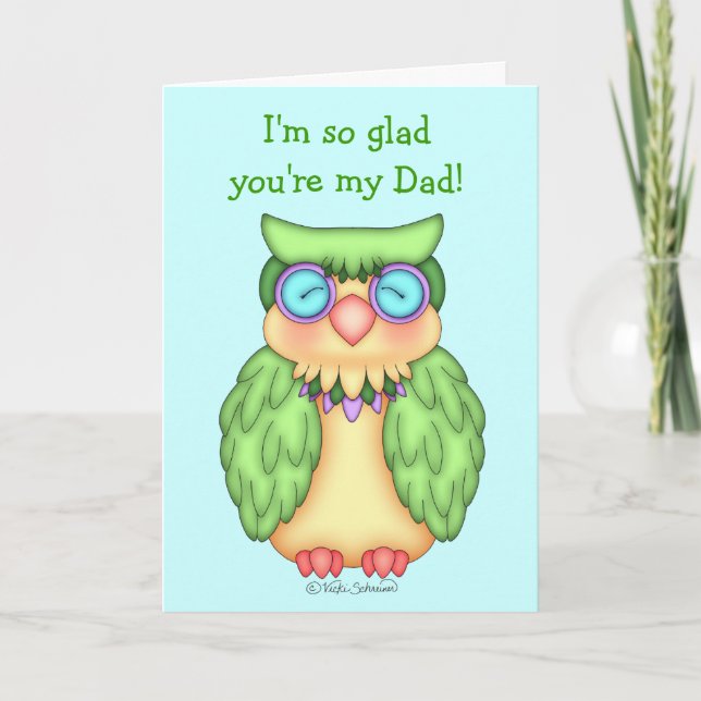 Cartão BaZooples Wise Owl Father's Day Card (Frente)