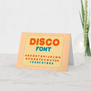 Cartão Bble Disco Alphabet Font Bold Vintage Letters