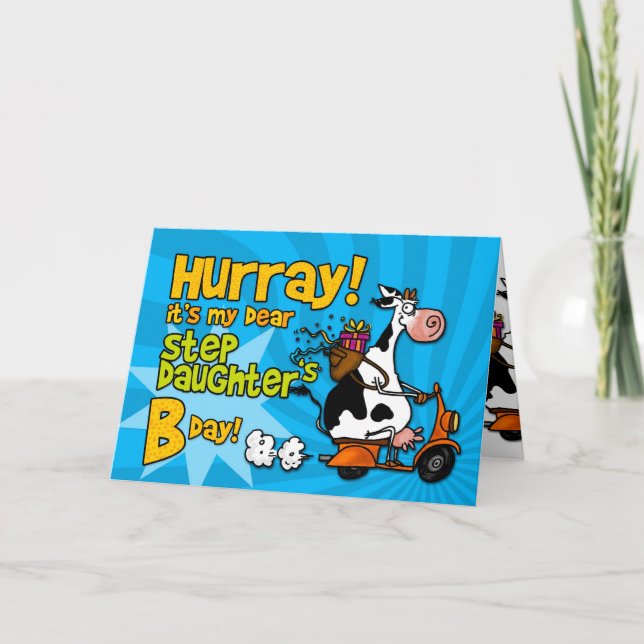 Cartão bd vaca patinete - filha escalada (Frente)