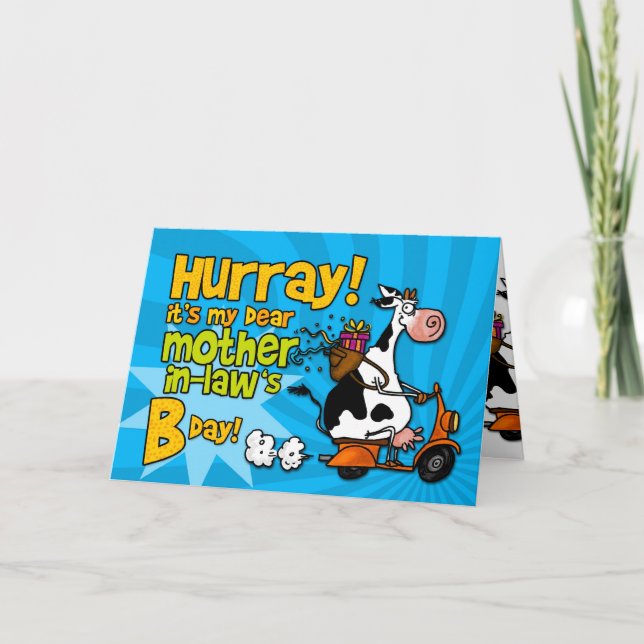 Cartão bd vaca patinete - sogra (Frente)