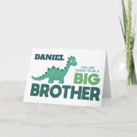 Be a big brother dinosaur custom name boy