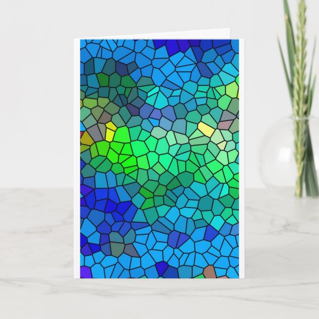 Cartão Be Blessed - Encouragement - Stained Glass Pieces (Frente)