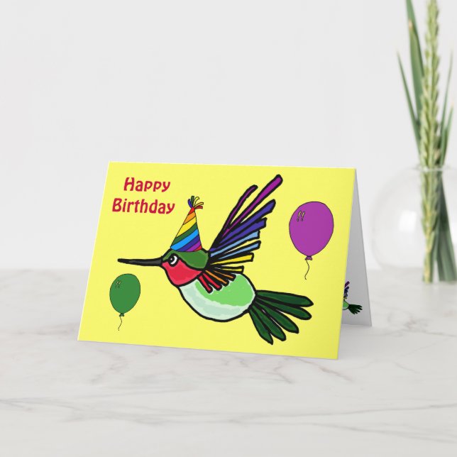 Cartão BE- Funny Hummingbird Birthday Card (Frente)