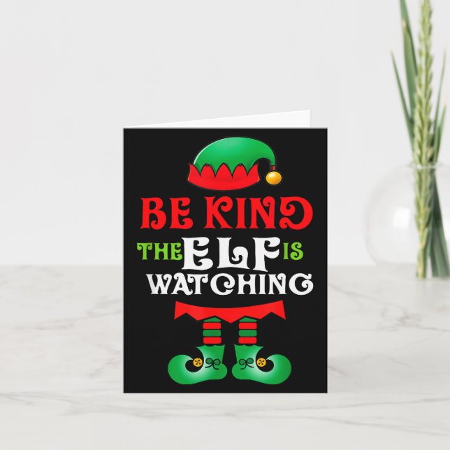 Cartão Be Kind Teacher Elf Christmas Anti Bullying Kindne (Frente)