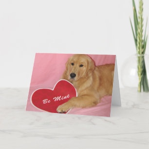 Cartão Be Mine Golden Retriever