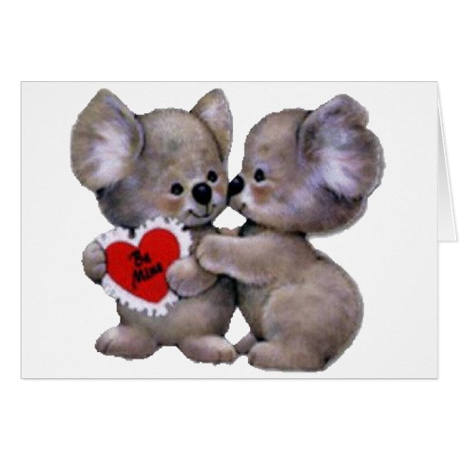 Cartão Be Mine Koalas (Frente Horizontal)