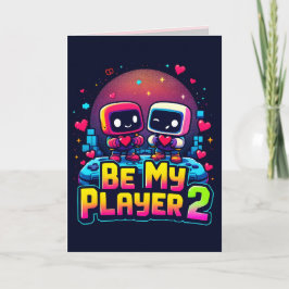 Cartão Be My Player 2 Greeting Card – Cute Gamer Love
