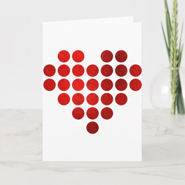 Cartão Be My Valentine Red Faux Gold Foil Dots Text T Shi (Frente)