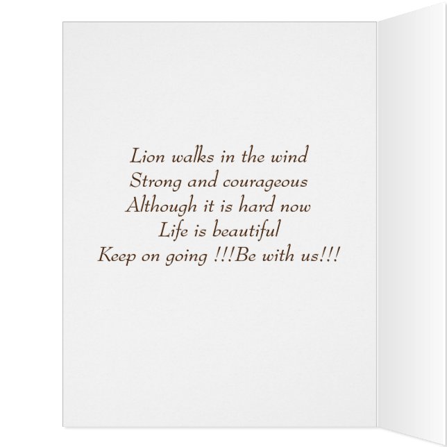 Cartão Be strong as a lion card (Interior (esquerda))