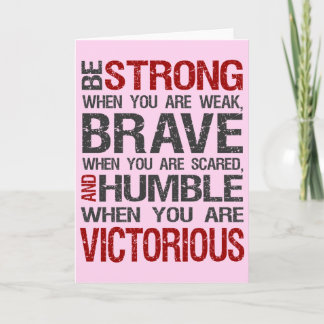 Cartão Be Strong Encouragement Card Pink Breast Cancer