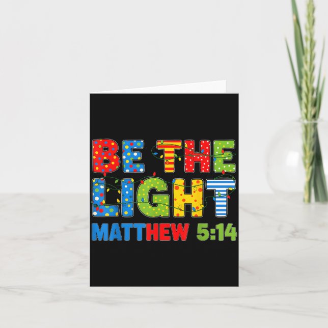Cartão Be The Light Matthew 5 14  (Frente)