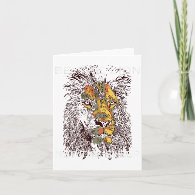 Cartão Be The Lion Not The Sheep Motivational  (Frente)