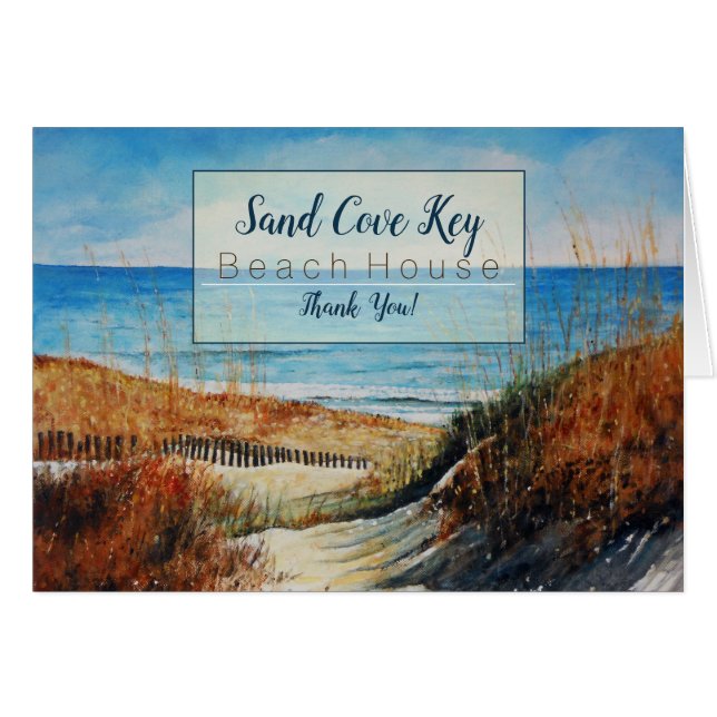 Cartão Beach And Sand Dunes Vacation Rental | Thank You (Frente horizontal)