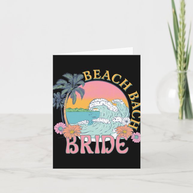 Cartão Beach Bach Bride Bridesmaid Retro Summer Bachelore (Frente)