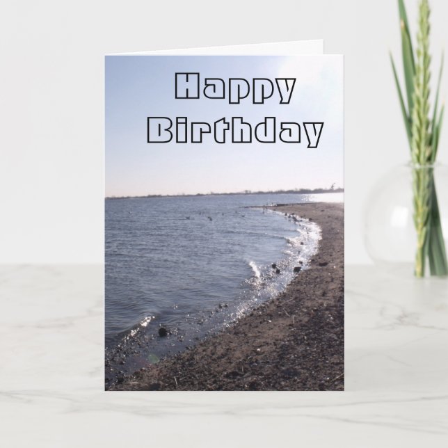 Cartão Beach  Birthday Card (Frente)