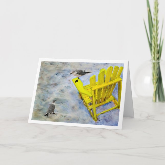 Cartão Beach Chair Blank Greeting Card (Frente)