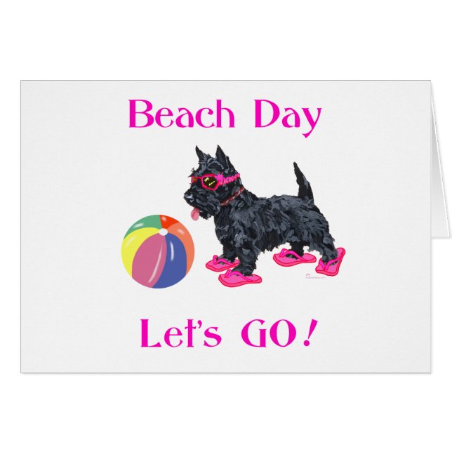 Cartão Beach Day Scottie Dog (Frente Horizontal)