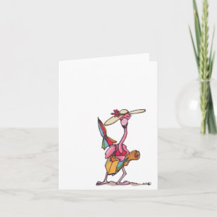 Cartão Beach Flamingo Beach day Notecard