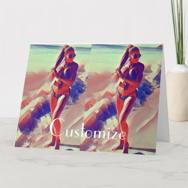 Cartão Beach Girl Thunder_Cove (Frente)