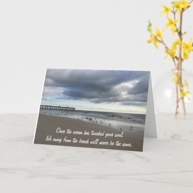 Cartão Beach Grey Day Thinking Of You Card (Flor Amarela)