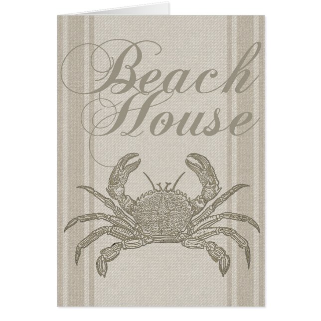 Cartão Beach House Carab Seashore Coastal Vintage (Frente)