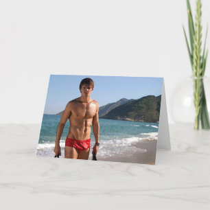 Cartão Beach Hunk