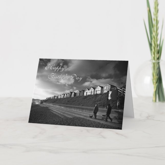 Cartão Beach Huts - Dia de os pais de arte - Pesca (Frente)