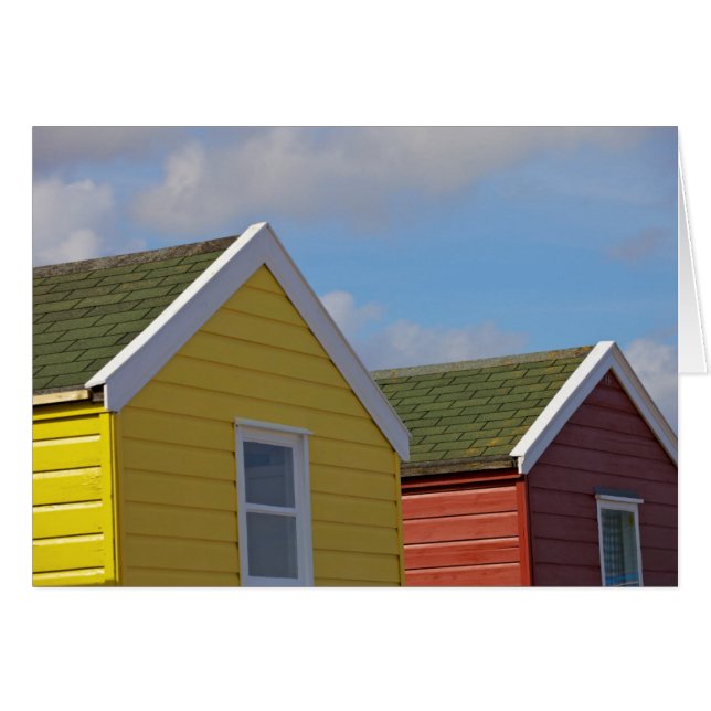 Cartão Beach Huts | Southwold, Inglaterra (Frente Horizontal)