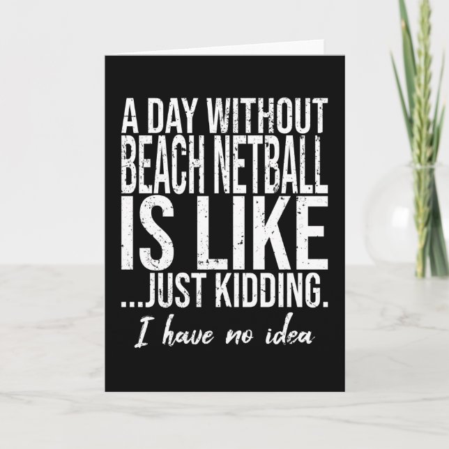 Cartão Beach Netball funny sports gift (Frente)