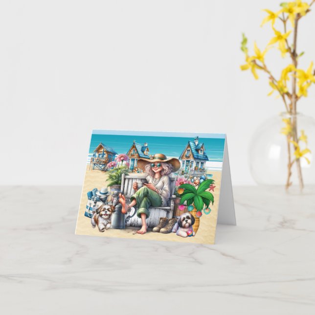 Cartão BEACH Personal, Real Estate, Business Christmas (Flor Amarela)