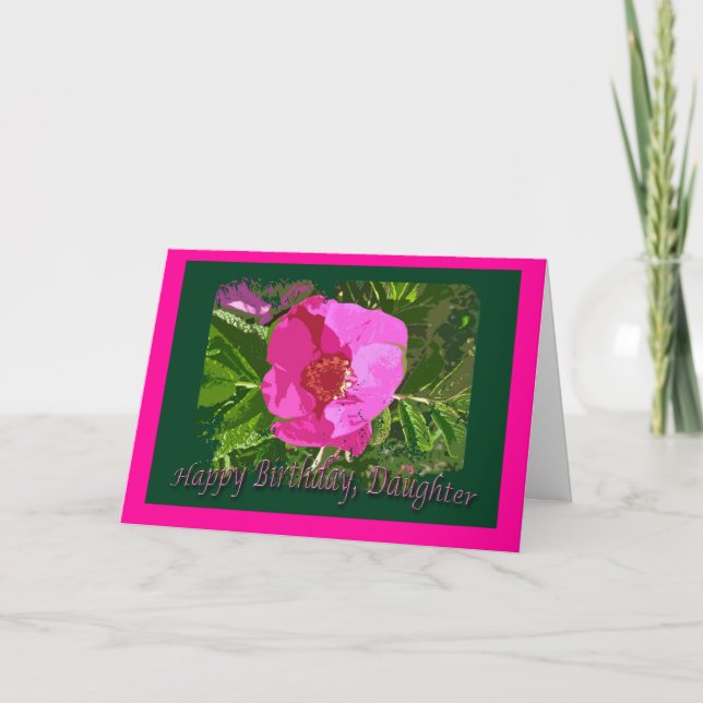Cartão Beach Rose Daughter Birthday Card (Frente)
