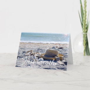 Cartão Beach, sandals, ocean, sun blank note card