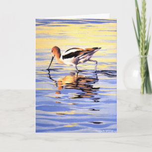 Cartão Beach scene bird sympathy greeting card