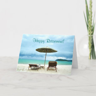 Cartão Beach Scene Custom Retirement Card