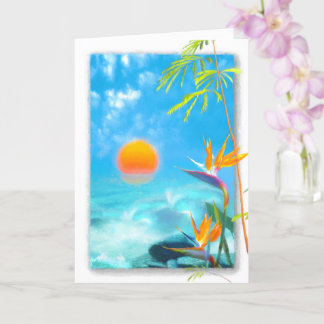 Cartão BeACH SUNSET Birds of Paradise