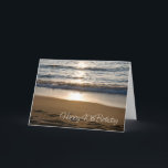 Cartão Beach Sunset Happy 40th Birthday<br><div class="desc">Happy 40th birthday card with a photograph of the waves on the beach at sunset and thoughtful verse.</div>