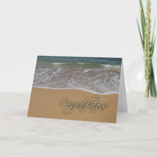 Cartão Beach themed congratulations