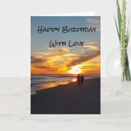 Cartão Beach Walk I Love You Birthday