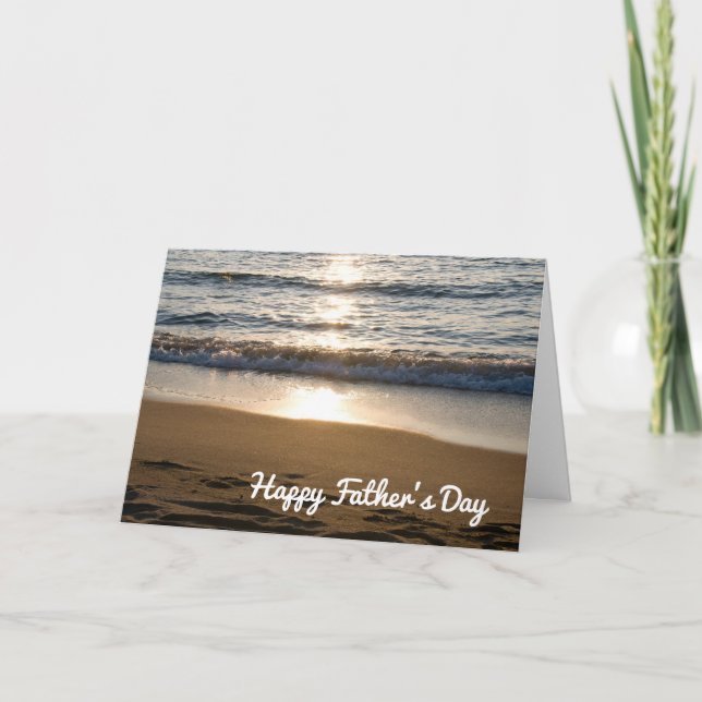Cartão Beach Waves Happy Father's Day Card (Frente)