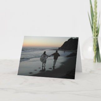 Cartão Beach Wedding Silhouette