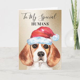 Cartão Beagle Christmas quer ser bonitinho para os humano