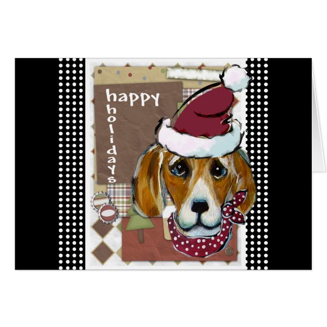 CARTÃO BEAGLE DE NATAL (Frente Horizontal)