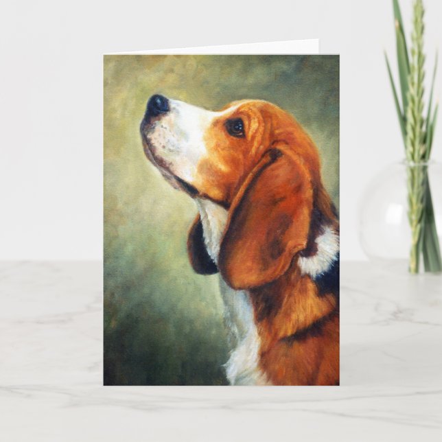 Cartão Beagle Dog Portrait Blank Greeting Card (Frente)