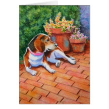 Beagle em Brick Patio