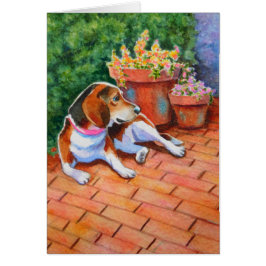 Cartão Beagle em Brick Patio