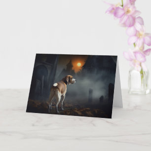 Cartão Beagle Halloween Assustador
