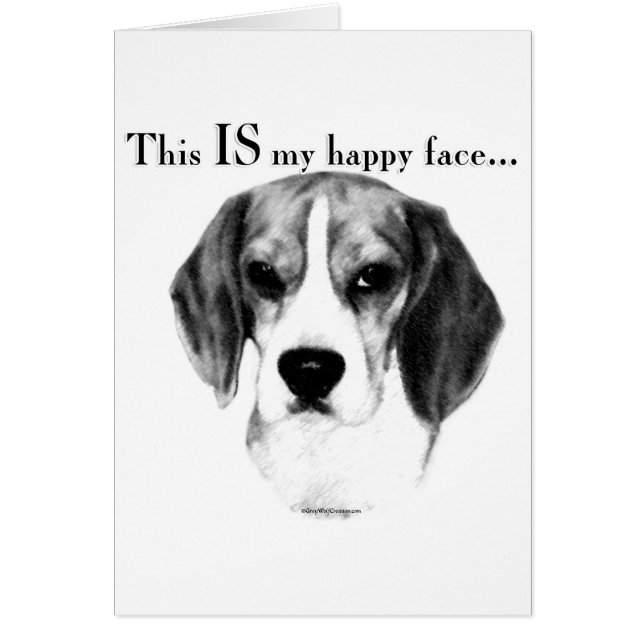 Cartão Beagle Happy Face (Frente)